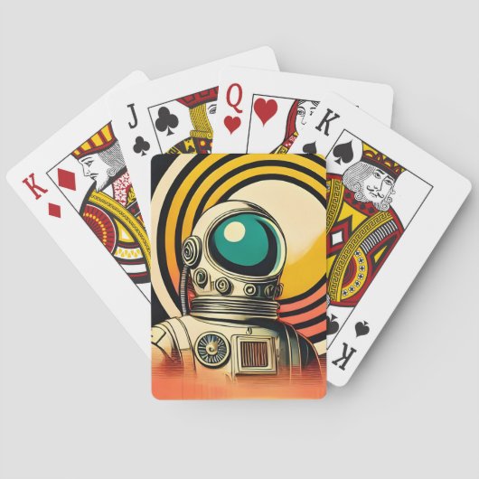 ミッドセンチュリー宇宙時代の宇宙飛行士着陸芸術 トランプ (裏面)