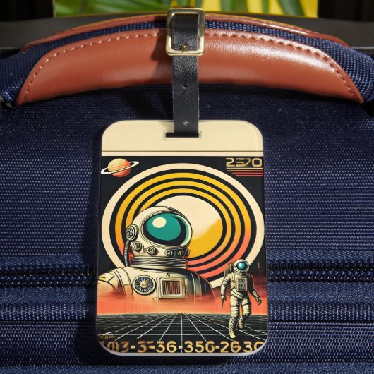 ミッドセンチュリー宇宙時代の宇宙飛行士着陸芸術 ラゲッジタグ (正面インサイチュ2)