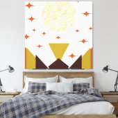 ミッドセンチュリー山岳景観 キャンバスプリント (インサイチュ (寝室))