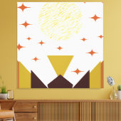 ミッドセンチュリー山岳景観 キャンバスプリント (インサイチュ (リビング))