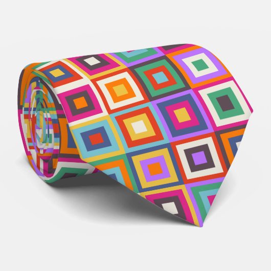 ミッドセンチュリー市松模様にマティインスパイアスデザイン ネクタイ (ロール)