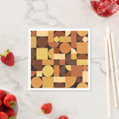 ミッドセンチュリー幾何モダンオレンジ スタンダードカクテルナプキン (インサイチュ)
