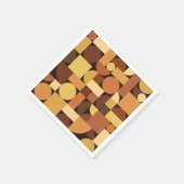 ミッドセンチュリー幾何モダンオレンジ スタンダードカクテルナプキン (角)