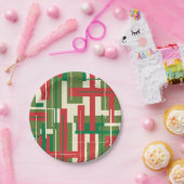 ミッドセンチュリー幾何モダンクリスマス抽象芸術 ペーパープレート (パーティー)