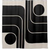 ミッドセンチュリー幾何モダンデザイン シャワーカーテン (正面)