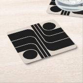ミッドセンチュリー幾何モダンデザイン スクエアペーパーコースター (アングル)