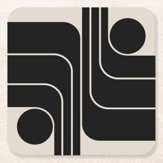 ミッドセンチュリー幾何モダンデザイン スクエアペーパーコースター (正面)