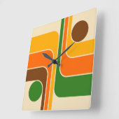 ミッドセンチュリー幾何モダンデザイン スクエア壁時計 (傾斜)