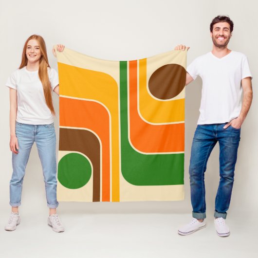 ミッドセンチュリー幾何モダンデザイン フリースブランケット (インサイチュ)