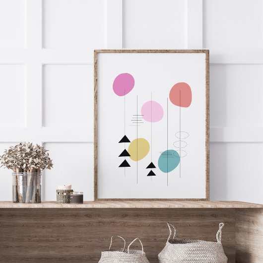 ミッドセンチュリー幾何モダンデザイン ポスター