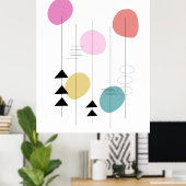 ミッドセンチュリー幾何モダンデザイン ポスター (ホームオフィス)