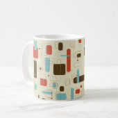 ミッドセンチュリー幾何モダンプリント コーヒーマグカップ (正面左)