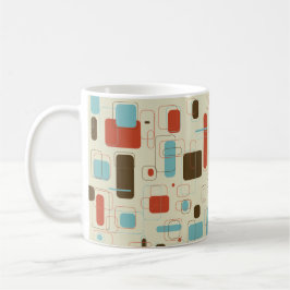 ミッドセンチュリー幾何モダンプリント コーヒーマグカップ