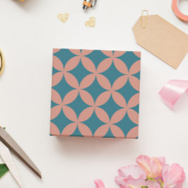 ミッドセンチュリー幾何モダンレトロピーチモダンブルー ラッピングペーパー