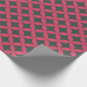ミッドセンチュリー幾何モダンレトロブライトモダンピンク ラッピングペーパー (角)