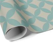 ミッドセンチュリー幾何モダンレトロモダンターコイズ ラッピングペーパー (ロールコーナー)