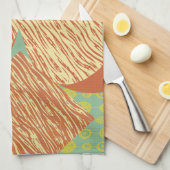 ミッドセンチュリー幾何モダン図形 キッチンタオル (四つ折り)