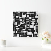 ミッドセンチュリー幾何モダン図形 スクエア壁時計 (ホーム)