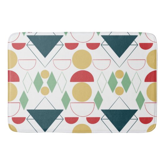 ミッドセンチュリー幾何モダン図形 バスマット (正面)