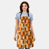 ミッドセンチュリー幾何モダン抽象芸術パターン エプロン (着用した状態)