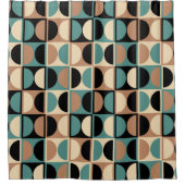 ミッドセンチュリー幾何モダン抽象芸術パターン シャワーカーテン (正面)