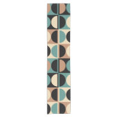 ミッドセンチュリー幾何モダン抽象芸術パターン ショートテーブルランナー (正面)