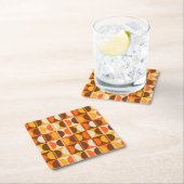ミッドセンチュリー幾何モダン抽象芸術パターン スクエアペーパーコースター (インサイチュ)