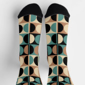 ミッドセンチュリー幾何モダン抽象芸術パターン ソックス (上部)