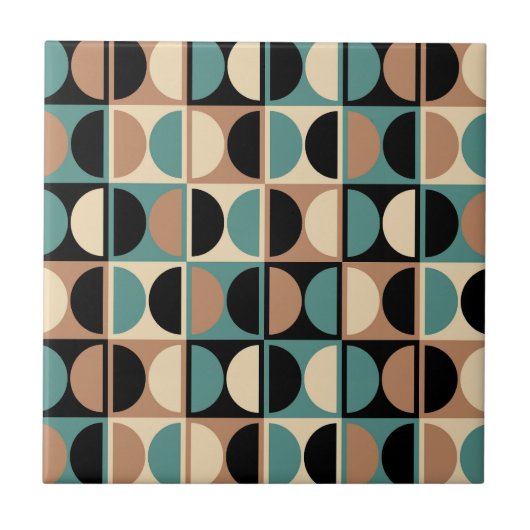ミッドセンチュリー幾何モダン抽象芸術パターン タイル (正面)