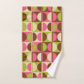 ミッドセンチュリー幾何モダン抽象芸術パターン バスタオルセット (ハンドタオル)