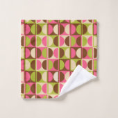 ミッドセンチュリー幾何モダン抽象芸術パターン バスタオルセット (ウォッシュタオル)