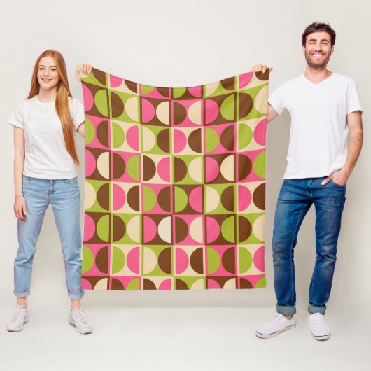 ミッドセンチュリー幾何モダン抽象芸術パターン フリースブランケット (インサイチュ)