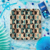 ミッドセンチュリー幾何モダン抽象芸術パターン ペーパープレート (パーティー)