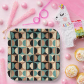 ミッドセンチュリー幾何モダン抽象芸術パターン ペーパープレート (パーティー)