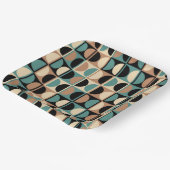 ミッドセンチュリー幾何モダン抽象芸術パターン ペーパープレート (傾斜あり)