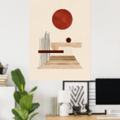 ミッドセンチュリー幾何モダン抽象芸術プリント ポスター (ホームオフィス)