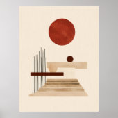 ミッドセンチュリー幾何モダン抽象芸術プリント ポスター (正面)