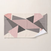 ミッドセンチュリー幾何学模様のピンクとグレーモダン色 バスタオルセット (ハンドタオル)