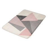 ミッドセンチュリー幾何学模様のピンクとグレーモダン色 バスマット (アングル)