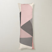 ミッドセンチュリー幾何学模様のピンクとグレーモダン色 ボディピロー (裏面 (縦))