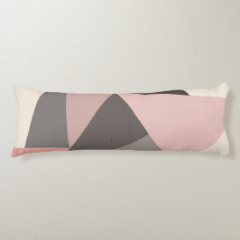 ミッドセンチュリー幾何学模様のピンクとグレーモダン色 ボディピロー