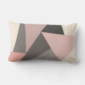 ミッドセンチュリー幾何学模様のピンクとグレーモダン色 ランバークッション (裏面)