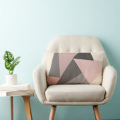 ミッドセンチュリー幾何学模様のピンクとグレーモダン色 ランバークッション (椅子)