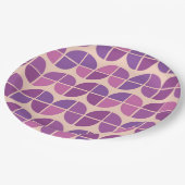 ミッドセンチュリー幾何学模様ピンク紫 ペーパープレート (アングル)
