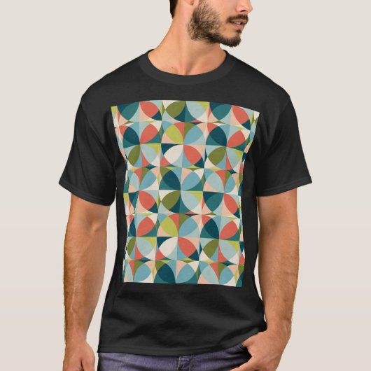 ミッドセンチュリー幾何学的、抽象芸術シームレスデザイン。 Tシャツ (正面)