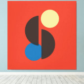 ミッドセンチュリー幾何学芸術 キャンバスプリント (インサイチュ (ウッドフロア))