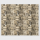 ミッドセンチュリー広告レコードの包装紙 ラッピングペーパー (フラット)