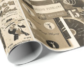 ミッドセンチュリー広告レコードの包装紙 ラッピングペーパー (ロールコーナー)