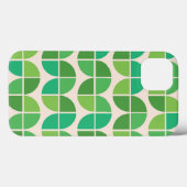 ミッドセンチュリー抽象幾何学グリーンパターン Case-Mate iPhoneケース (裏面 (横))