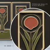 ミッドセンチュリー抽象芸術ガーデン花模様ハウス タイル